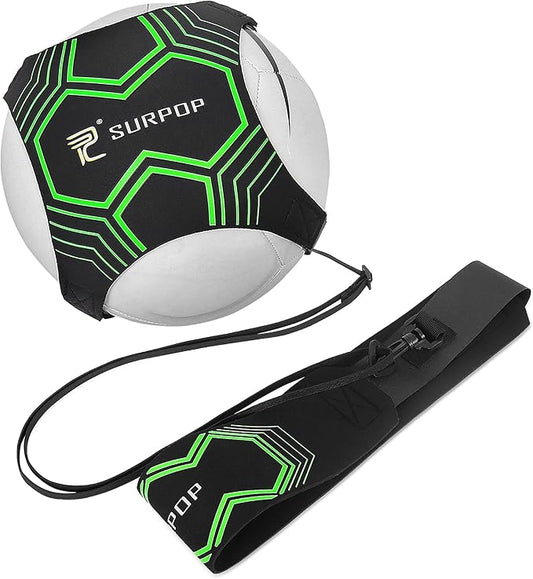 Surpop Soccer/Volleyball/Rugby Trainer, Football Kick Throw Solo Practice Training Aid Control Skills Adjustable Waist Belt for Kids Adults