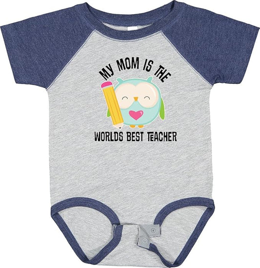 inktastic Teacher Mom School Owl Baby Bodysuit