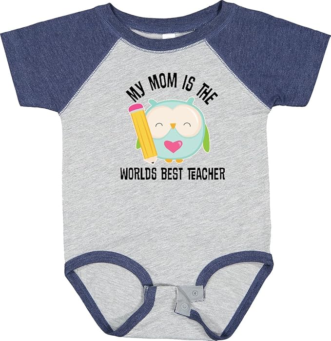 inktastic Teacher Mom School Owl Baby Bodysuit
