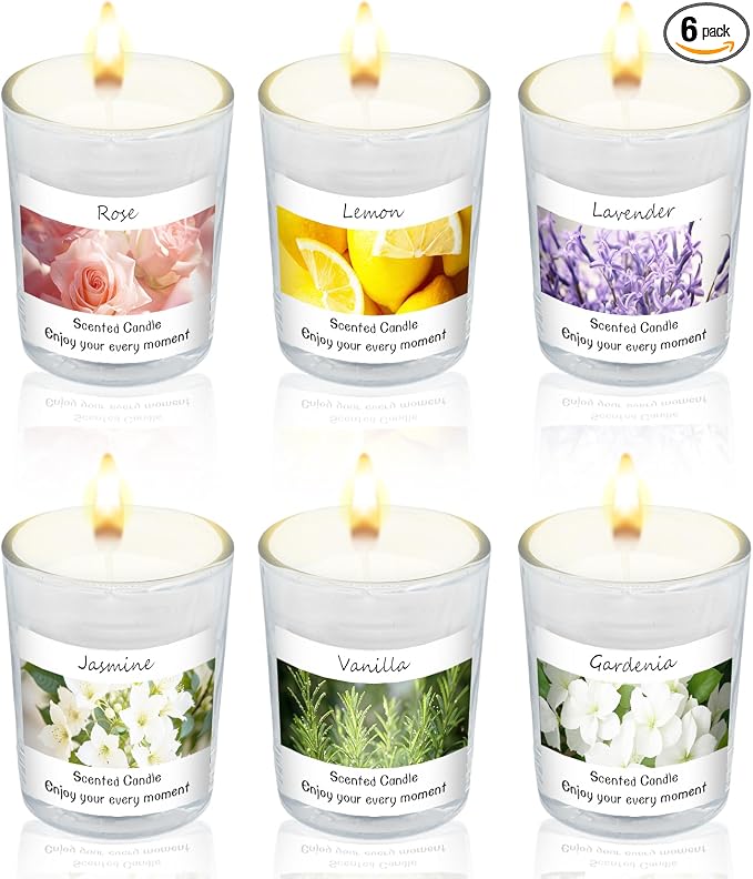 Scented Candles Gifts Set for Women and Men, Soy Wax Aromatherapy Candles 6 Pack Jar Candle for Birthday, Thanksgiving, Valentine, Anniversary, Christmas Gifts