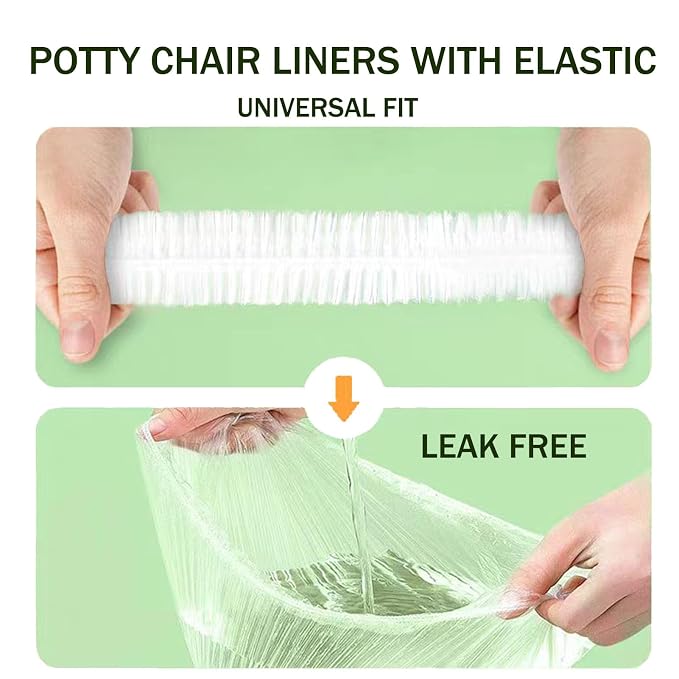 OULIGET Potty Chair Liners with Elastic with Storage Box, Portable Potty Training Bags, Potty Refill Liners Disposable for Toddlers Kids and Baby,Toilet Seat Cover,19x8Inches,100 Pieces