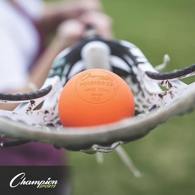 Champion Sports Lacrosse Balls – Official Size SEI Certified, Multi-Color Packs of 3, 6, or 12 for Practice & Games