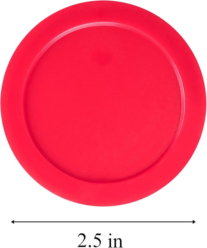 Super Z Outlet Home Air Hockey Red Replacement 2.5" Pucks for Game Tables, Equipment, Accessories (Pack of 4)