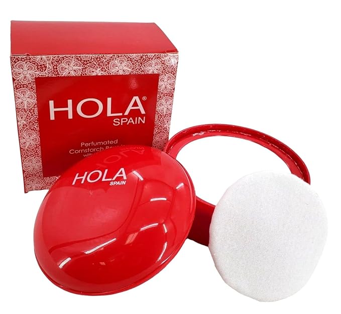 Hola Spain Skin Petal Body Talc Dusting Powder & Puff 4 oz.