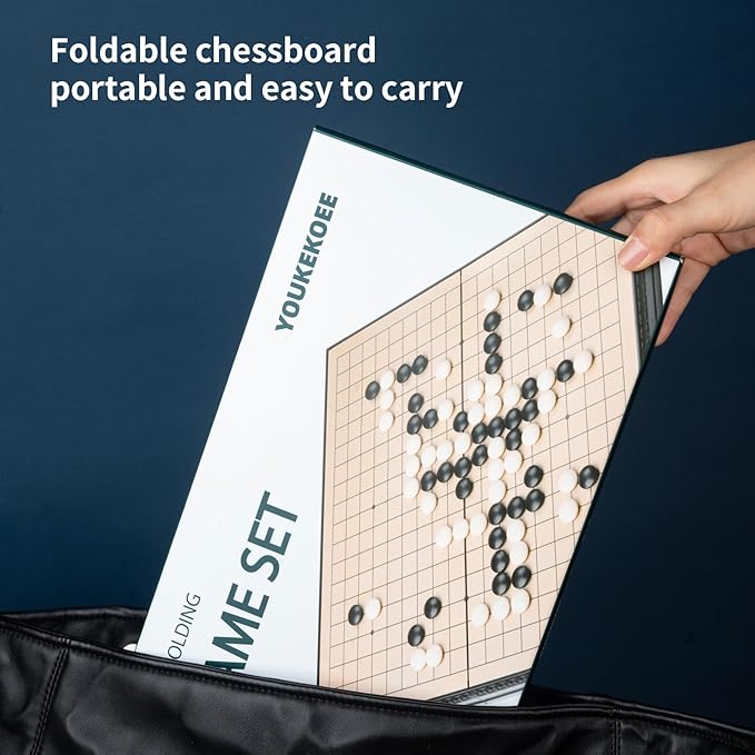 Go Set Magnetic Foldable Portable Travel Game Set go Game Board 19 x19 14.36 inches Suitable for Beginners Professionals Children and Adults it can Also be Used for Teaching