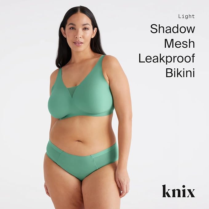 KNIX Women Leakproof Period Underwear No-Show Mesh Bikini – Light Flow Protection, Absorbs 1–3 Regular Tampons