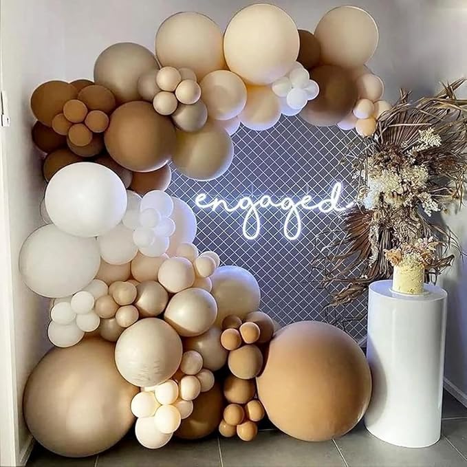 Brown Cow Balloons, 60Pcs 12 Inch Cow Print Coffee White Metallic Gold Latex Balloon, Tan Nude Neutral Beige Helium Balloons for Farm Western Theme Cowboys Cowgirls Birthdays Baby Shower Party Decor