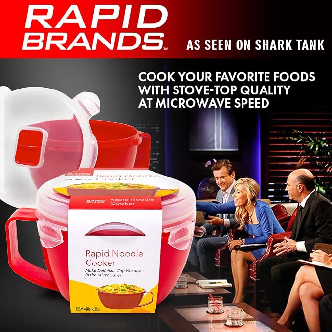 Rapid Plastic Noodle/Soup Bowl | Microwave Soup & Noodles in Minutes | Perfect for Dorm, Small Kitchen, or Office | Dishwasher-Safe, Microwaveable, & BPA-Free