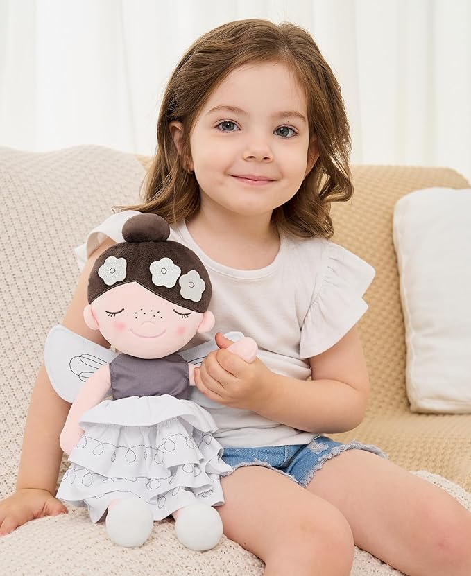 Soft Baby Doll Toys (16'') for Girls, My First Baby Rag Dolls for 1 Year Old Girl Birthday Gift Plush Doll Toys Machine Washable Baby Doll for Toddler Kids Infants - Flower Princess