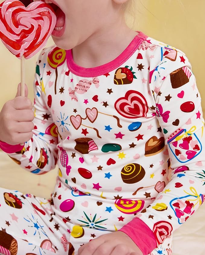 Bamboo Viscose Toddler Girls Kids Pajamas Unicorn Mermaid Pjs Long Sleeve Snug fit 12M-8Y 2pcs Soft Jammies