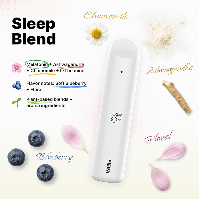 PIERA Botanical Aroma Diffuser Set, Plant-Based Botanical Scent, Non-Electronic Personal Fragrance Accessory, Detox, Sleep & Energy, 3 Sticks, 1 Pack (1, Sleep) (1, Sleep)