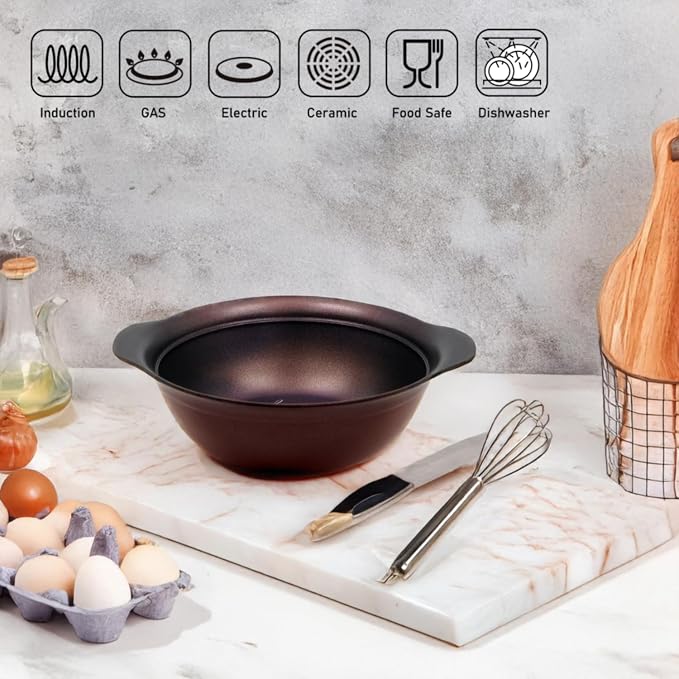 TECHEF - Art Pan Collection, Soup Pot With Glass Lid, Made in Korea (2-quart) Purple