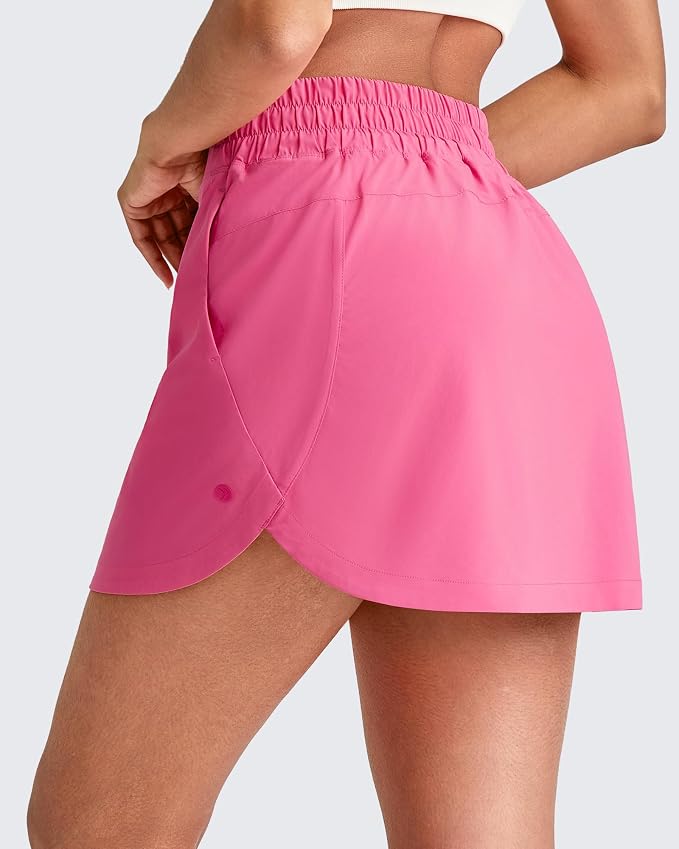 G4Free A Line Golf Skirts for Women 15'' Elastic High Waisted Tennis Skort | with 4 Pockets, Built-in Shorts, Dolphin Hems, Lightweight, Quick-dry, Breathable, Vibrant Colors, Athletic & Casual