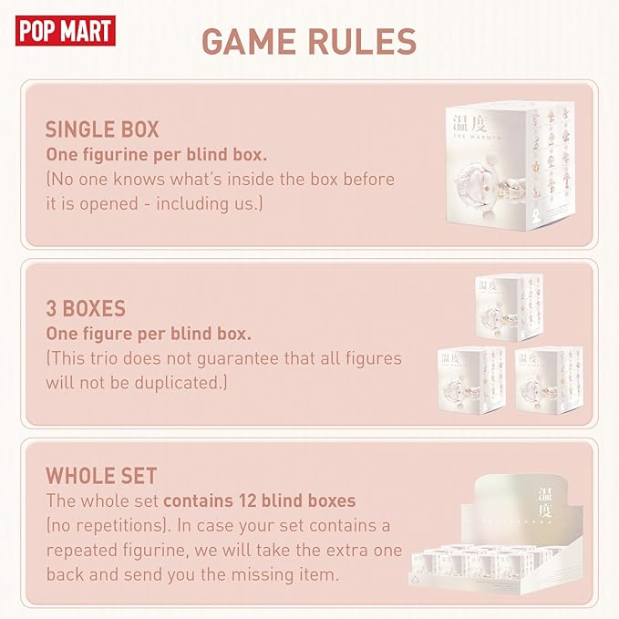 POP MART SKULLPANDA Warmth Series, SKULLPANDA Blind Box Figures, Random Design Action Figures Collectible Toys Home Decorations, Holiday Birthday Gifts for Girls and Boys, Single Box