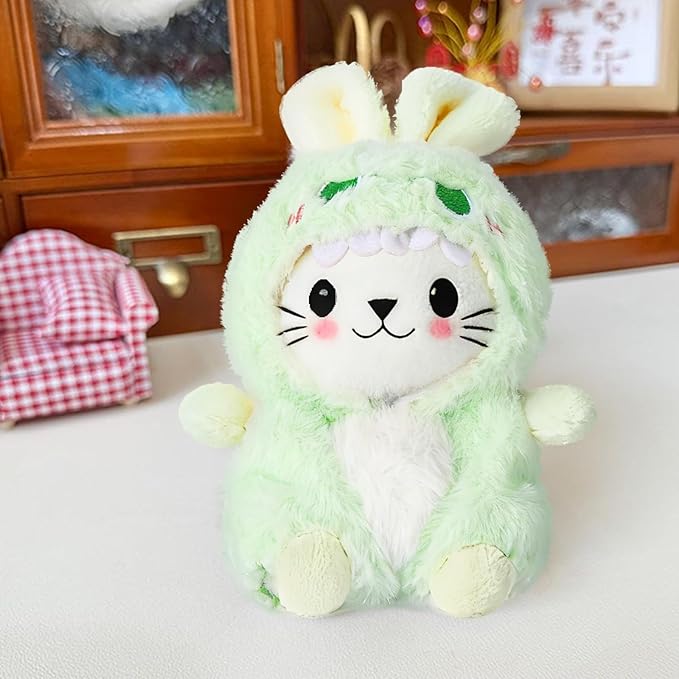 2 PCS Clothes for 17cm Doll Cloth, Dress up Animal Style Outfits with Tails, Boys and Girls Stylish Adorable Dolls Clothes Accessories (No Doll)(Dinosaur)