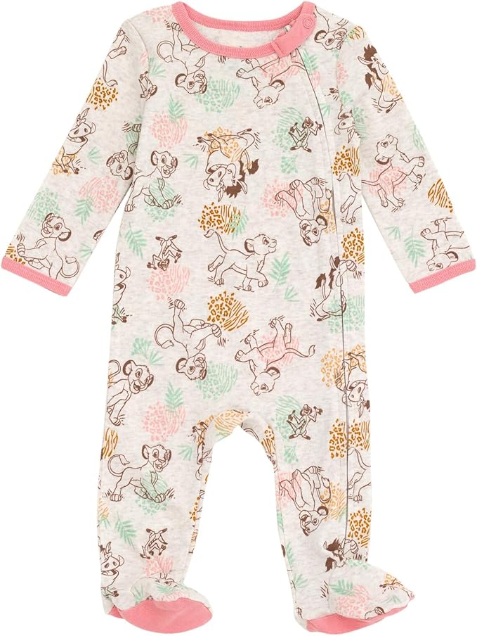 Disney Baby Girls 2 Pack Zip Up Sleep N' Plays Newborn to Infant Sizes (Newborn - 24 Months)