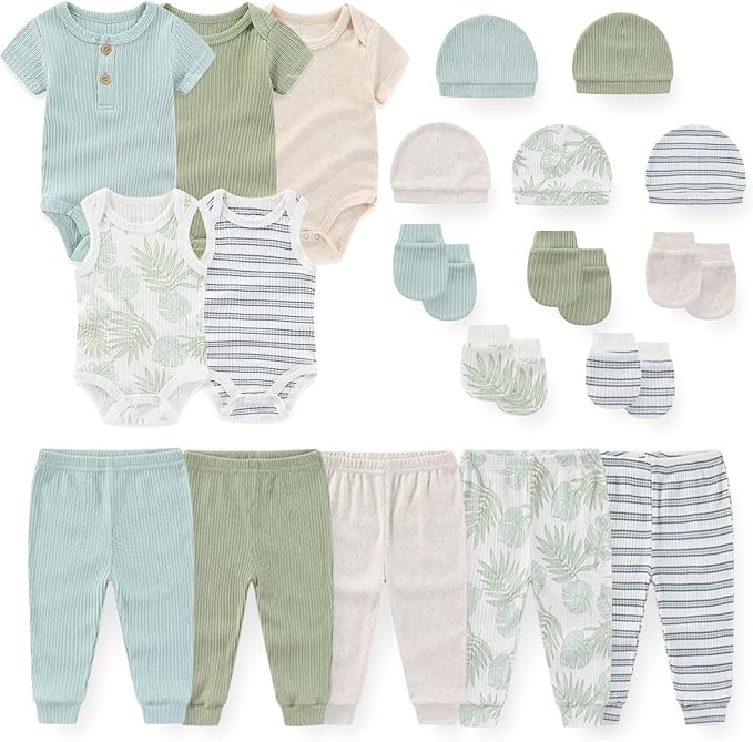 JELYLOVE Unisex Baby Boy Girl Bodysuits Sets 20 Pack Cotton Casual New Born Clothes Comfort Infant Outfit Essentials
