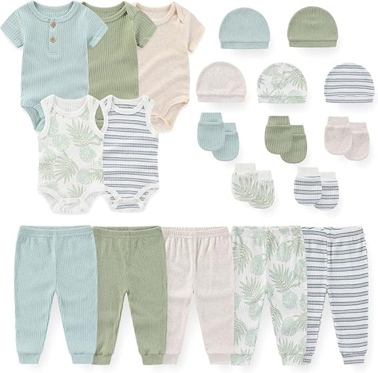 JELYLOVE Unisex Baby Boy Girl Bodysuits Sets 20 Pack Cotton Casual New Born Clothes Comfort Infant Outfit Essentials