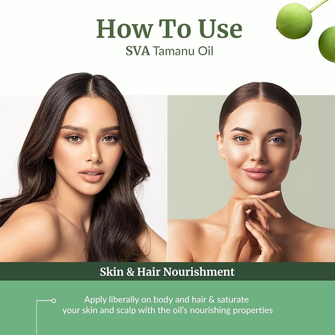 SVA Tamanu Oil 16 Fl Oz - for Face, Skin Care, Hair Care, Scalp Massage & Body Massage
