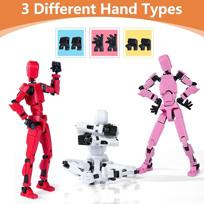 Poseable Action Figure Set, Model 13 Collectible Toy Figure, Multi-Jointed Movable, Gift Box Packaging, Great for Kids, Adults, Collectors, Birthday (White)