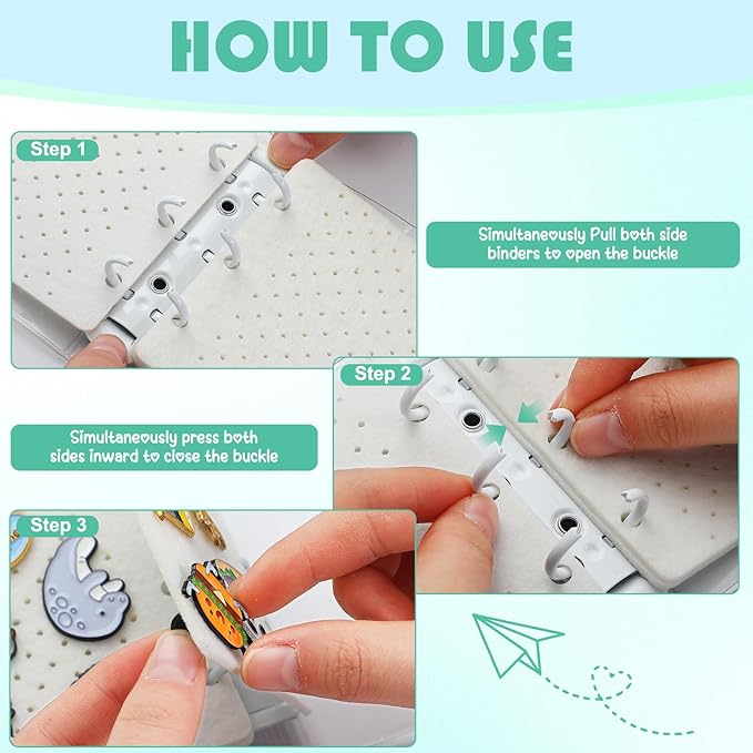 8 Pcs Mini Enamel Pin Display Book Gift Clear Collection Travel Trading Binder Holder Badge Book Storage Organizer up to 36 1-inch Enamel Pins for Travel Collectors (White,4.61x3.94 in)