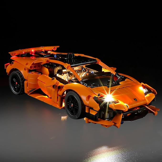 LED Light Kit for Lego 42196 Lamborghini Huracán Tecnica Orange Set,Compatible with Lego 42196 Building Blocks Model(Not Include Blocks Set)