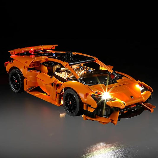 LED Light Kit for Lego 42196 Lamborghini Huracán Tecnica Orange Set,Compatible with Lego 42196 Building Blocks Model(Not Include Blocks Set)