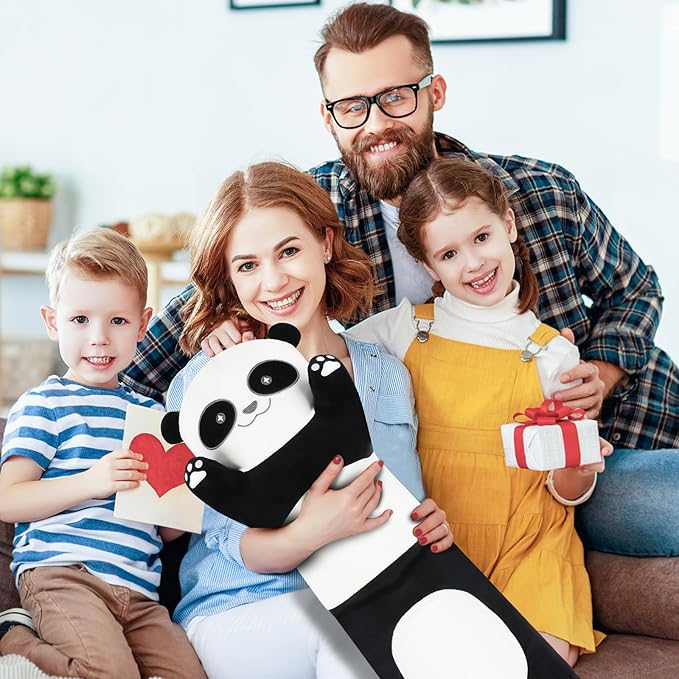 22 Inch Cute Giant Panda Bear Plush Soft Body Pillow Plushies, Large Black Panda Stuffed Animals Toy Doll Gift for Kids Girls and Boys, Birthday