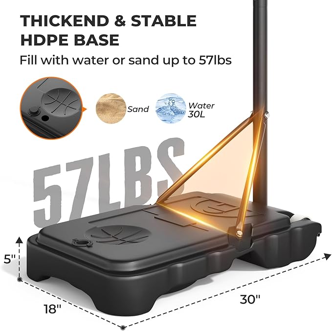 Yohood Kids Basketball Hoop, 3.6-7 FT Height Easy Adjustable, Portable Basketball Hoop Outdoor Indoor for Kids/Teens/Youth, 30" Backboard