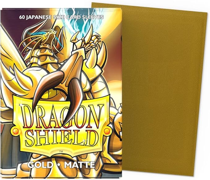 Dragon Shield | Japanese Size Card Matte Sleeves | 60 CT - Smooth & Tough Premium TCG Sleeves - Compatible with Yu-Gi-Oh, Naruto, Cardfight & Vanguard | Gold