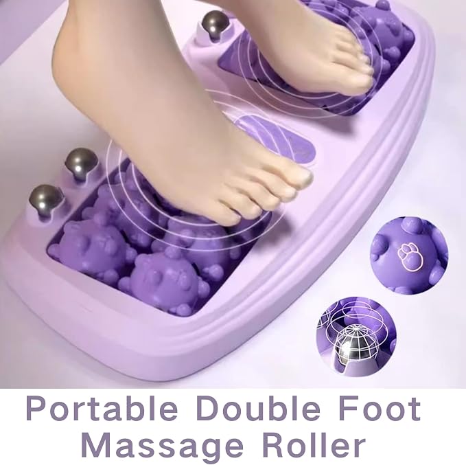 2025 New Portable Double Foot Massage Roller,Dual Foot Massage Roller, Portable Feet Massager Tool for Home Office Use