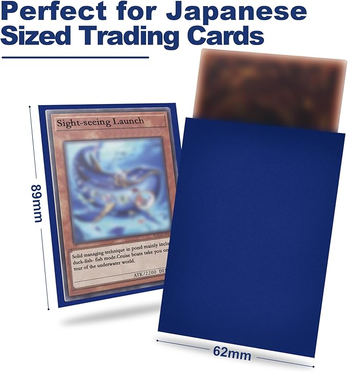 Night Blue Card Sleeve 200 Pack Compatible with Yu-gi-oh Card Sleeve Japanese Small Card Sleeves Photocard Sleeves, Back Textured Perfect Shuffling, Protect Your Japanese Sized Photocard Never Tear