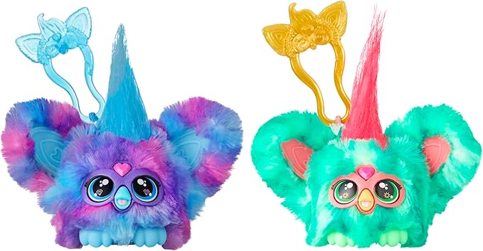Furby Furblets 2-Pack, Mini Friends Luv-Lee & Mello-Nee, 45+ Sounds Each, Music & Furbish Phrases, Electronic Plush Toys, Red/Green & Purple/Blue, Back to School Gifts, Ages 6+ (Amazon Exclusive)