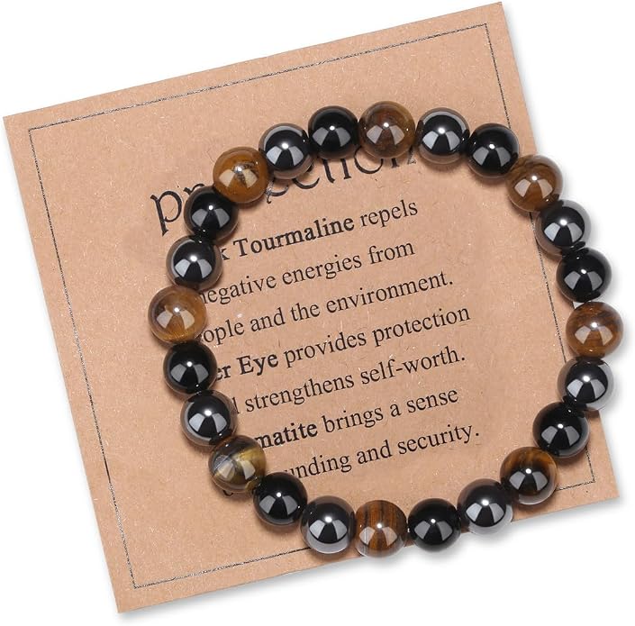 MAIBAOTA Healing Crystal Bracelet for Women Empath Protection & Safe Travel & Anxiety Relief Bracelet - New Beginnings Lucky Charms for Travel/New Job/Next Chapter