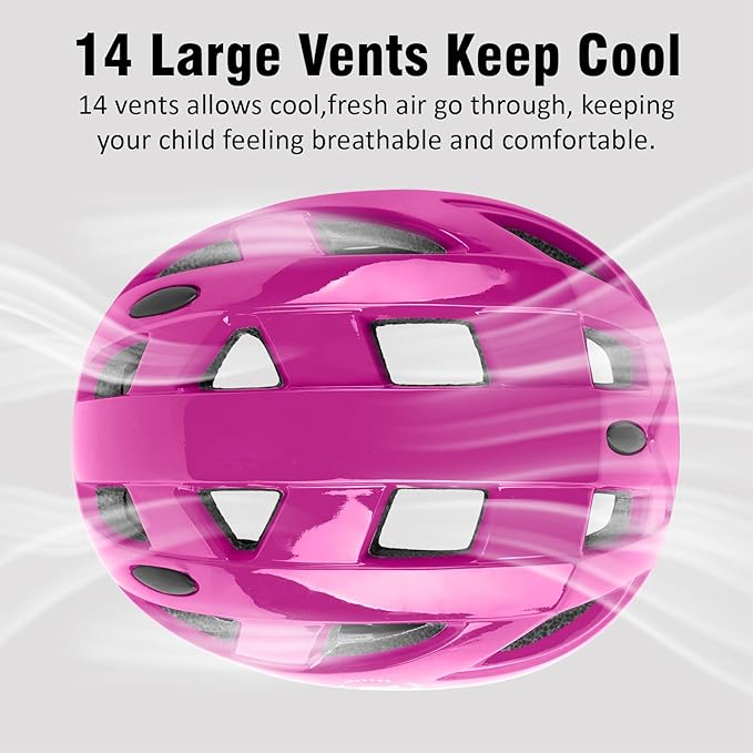 Kids Bike Helmet,2 Sizes Adjustable for Youth Child Boys & Girls Ages 3-5-8-14,Ventilation and Multi-Sport for Bicycle Skate