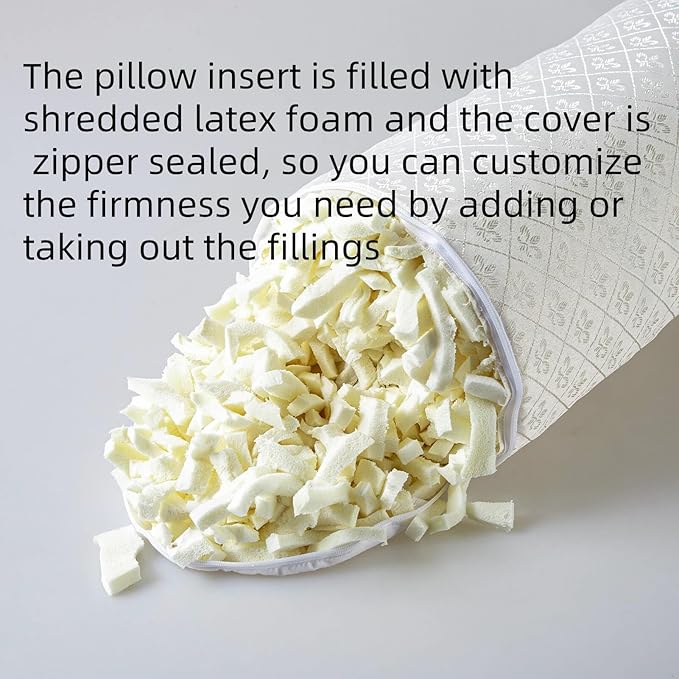Kingnex Bolster Roll Pillow for Sleeping on Back or Side Under Knee to Relief Lower Back Pain Between Legs for Side Sleepers Cylinder Pillow with Removable Cooling Cover 18x6