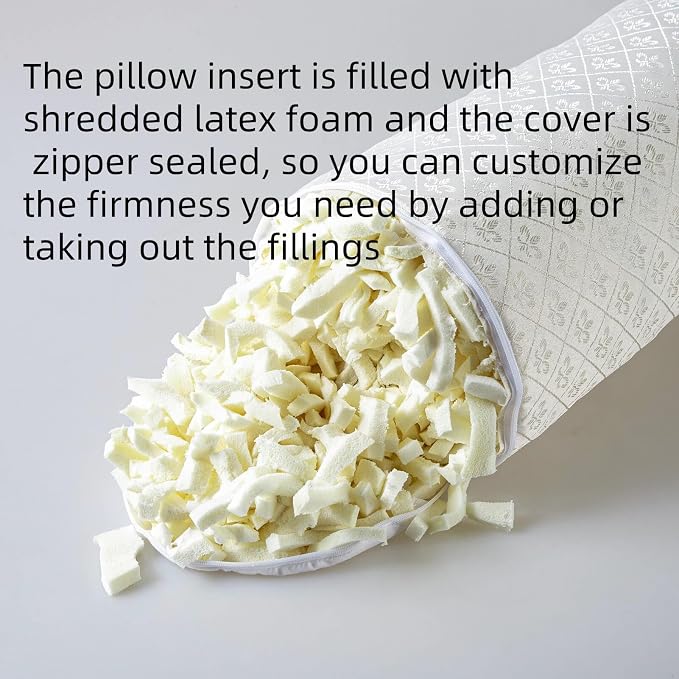 Kingnex Bolster Roll Pillow for Sleeping on Back or Side Under Knee to Relief Lower Back Pain Between Legs for Side Sleepers Cylinder Pillow with Removable Cover 20x8