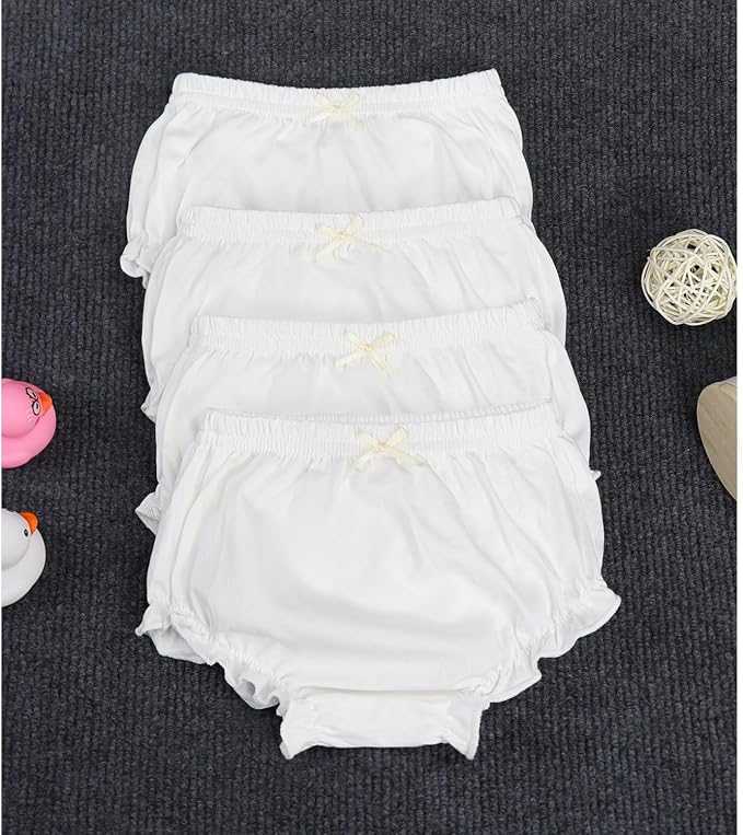 4 Pcs Baby Bloomers for Toddler Girls Newborn Diaper Covers for Girls Cotton Briefs Shorts Underwear