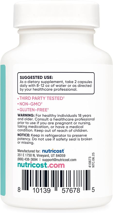 Nutricost Vaginal Probiotic for Women (10 Billion CFU) 60 Capsules | GMO-Free, Gluten-Free, 30 Servings