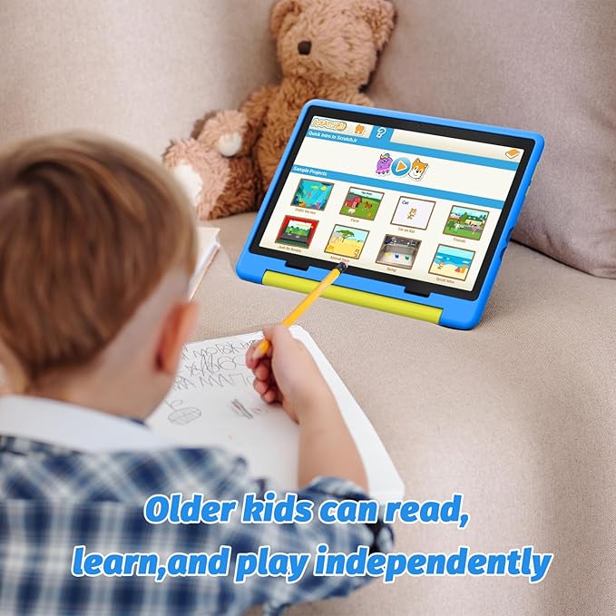 Kids Tablet, Android 15 Tablet for Kids 10 inch Octa-Core with Case, 64GB 1TB TF Card Expandable for Toddler Children, Parental Control, Dual Camera, WiFi,Gift