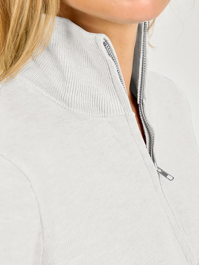 ANRABESS Women Quarter Zip Long Sleeve Fall Pullover Sweater | Soft Knit Fabric Medium Stretch, Business Casual Work Office, Travel Vacation, 2026 Trendy Fashion, Winter Cozy Outfits