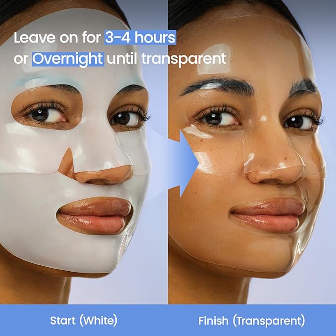 BIODANCE Hydro Cera-nol Real Deep Mask, Hydrating Overnight Hydrogel Mask, Moisturizing, Redness Reducing, Quick Soothing, Korean Skin Care, Valentines Day Gifts for Her |1.19oz(34g) x4ea