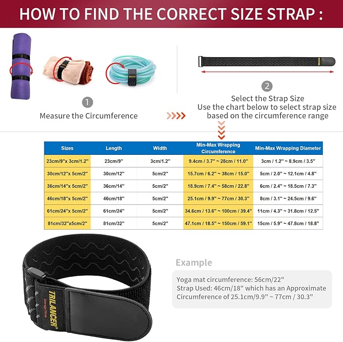 Trilancer Elastic Cinch Straps with Anti-Slip Strips, 9’’ x 1.2’’ (10 Pack) Heavy Duty Multipurpose Hook and Loop Straps for Extension Cords, Cables, Ropes,Hoses, Bike,Pant Garters,Garage and Workshop