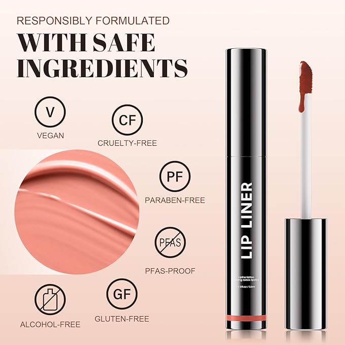 Lip Stain - Long Wear Tattoo Lip Liner, Waterproof & Transfer-proof Peel Off Lip Stain with Matte Finish, Lip Tint For All Skin Types, Great Gifts for Women (#01 Nude, 1 PCS)