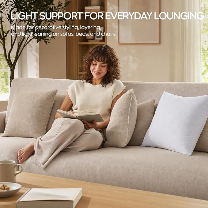 14x22 Feather Lumbar Pillow Insert, Decorative Throw Pillow Insert for Covers, Fuller Fit with Soft Support for Bed and Couch