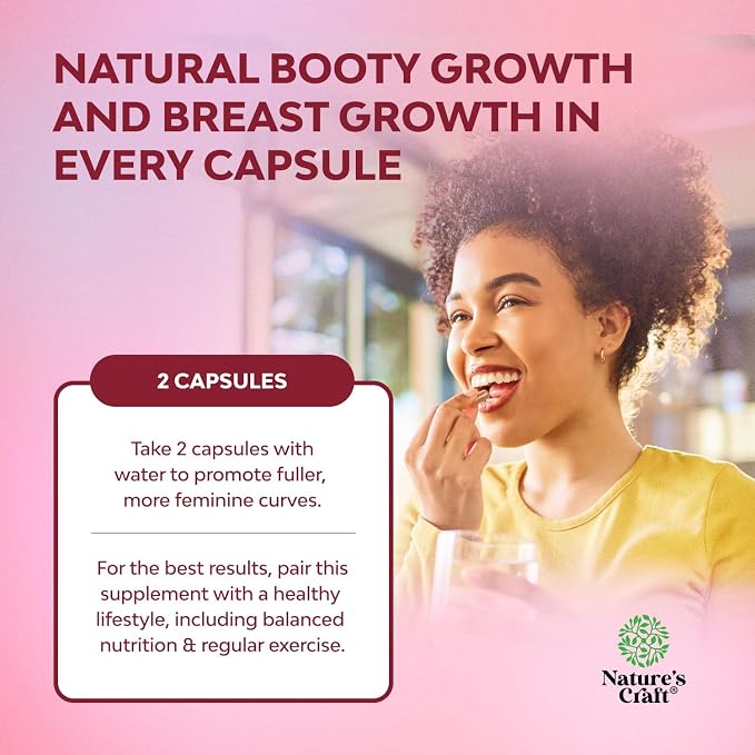 G-Curve Butt and Breast Growth Capsules - Horny Goat Weed Muira Puama & Maca Root for Butt Growth Support - Advanced Herbal Formula - Supports Bigger Butt & Bigger Breast - Easy to Swallow - 90 Count