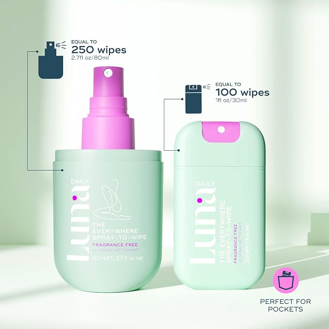 Luna Daily The Fragrance Free Everywhere Spray-To-Wipe | 80ml