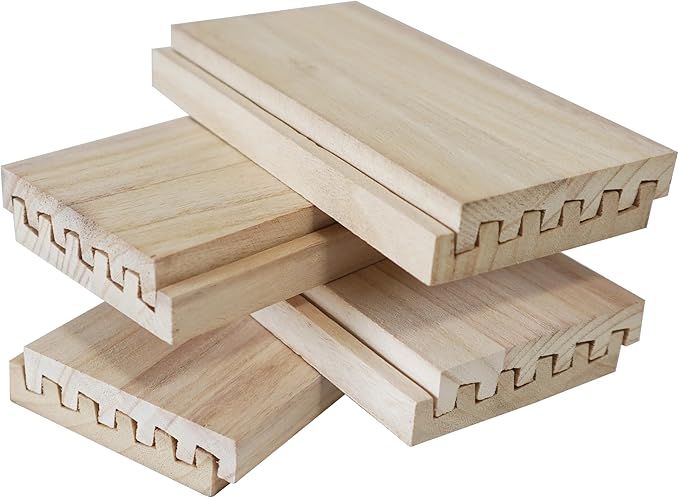 DNB Wooden Domino Racks Trays - Set of 8 Holders 5 Slots per Holder - Dominoes NOT Included