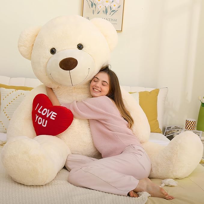 MaoGoLan Big Teddy Bear 6 Feet for Girlfriend - I Love You Red Heart Giant Stuffed Animal - Huge Valentines Plush for Boyfriend,Wife,Lover - Valentine's, Anniversary, Birthday