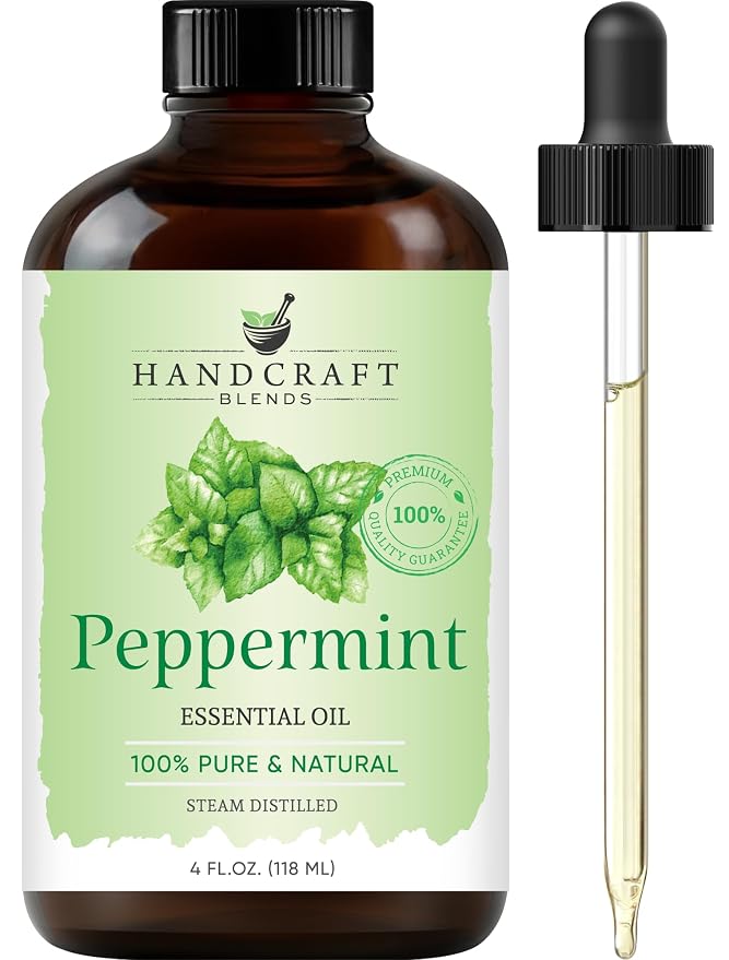Handcraft Blends Castor Oil for Hair with Peppermint Essential Oil and Lemon Essential Oil Set – 100% Pure and Natural Oils – Carrier Oil for Essential Oils Mixing, Aromatherapy Oils & Massage